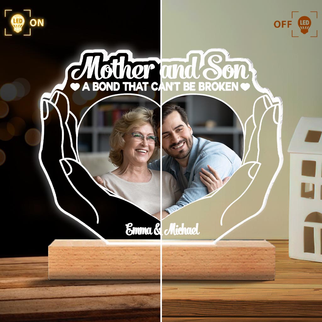 Die Liebe zwischen Mutter und Kindern – Geschenk für Mama, Tochter, Sohn – Personalisierte, geformte Leuchtplatte
