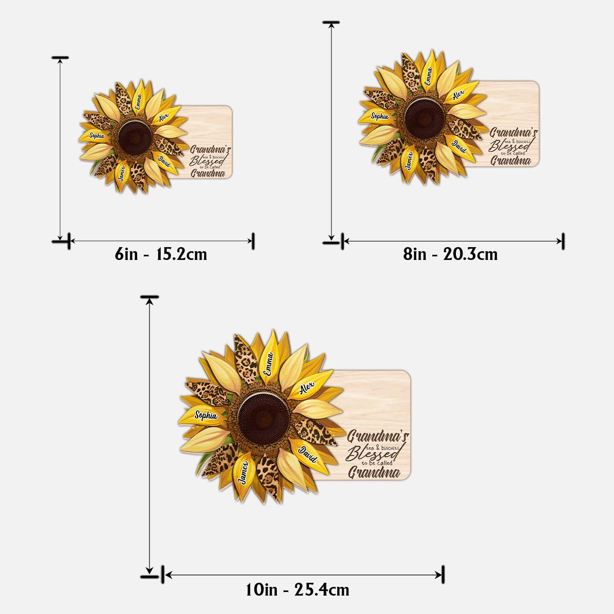 Omas Tee & Kekse – Personalisiertes 2-lagiges Holzschild „Oma“