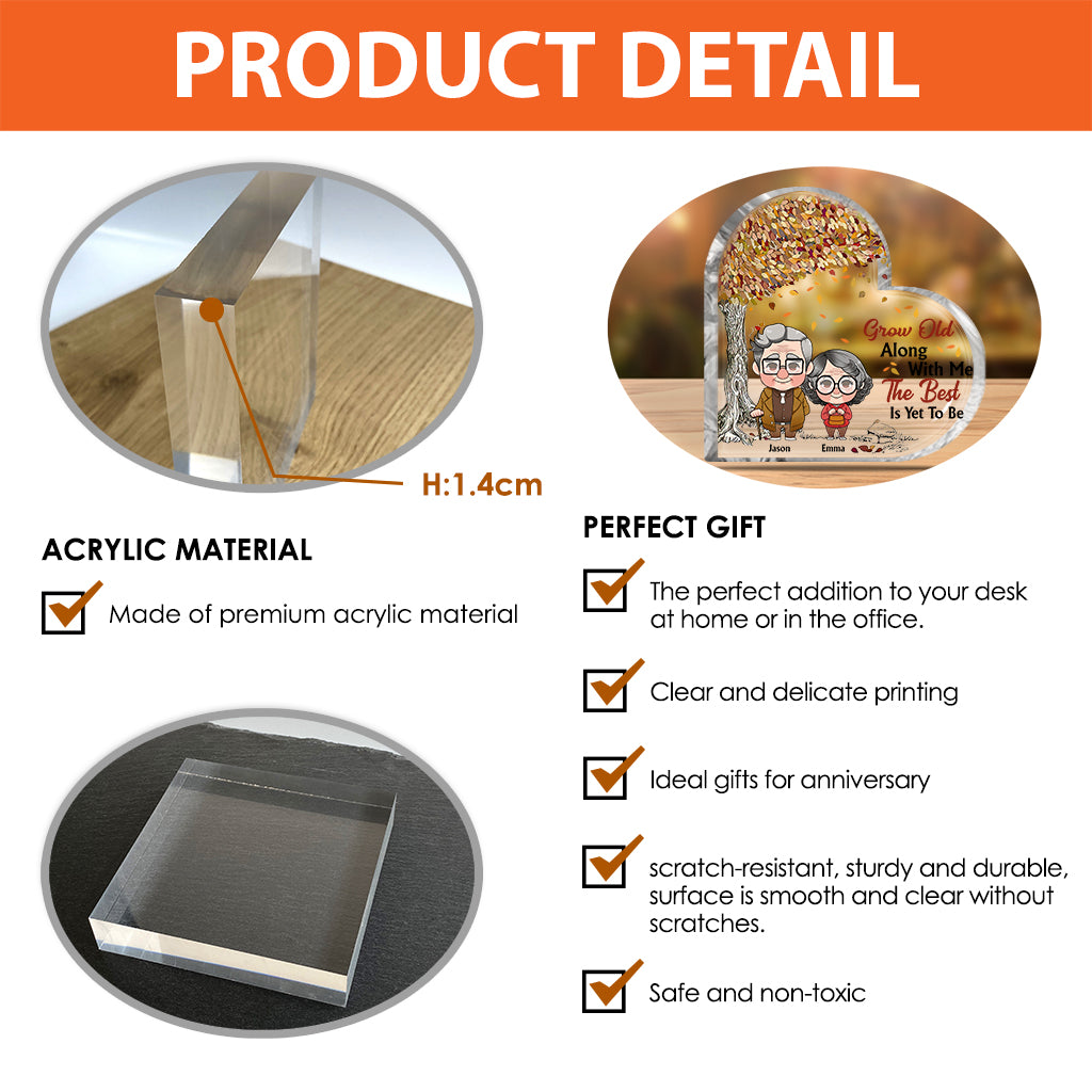 Gemeinsam alt werden – Personalisierte Acrylplakette für Ehepaare in individueller Form