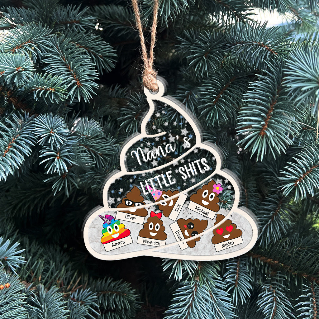 Nanas kleine Lieblinge – Geschenk für Oma, Mama, Papa, Opa – Personalisierter 3-lagiger Schüttel-Ornament