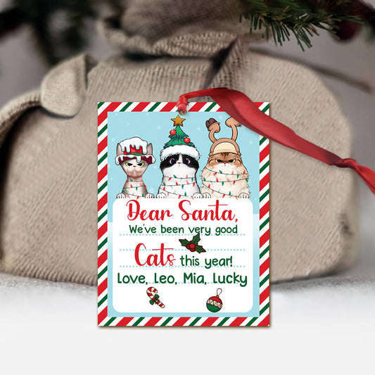 Ich war dieses Jahr eine brave Katze – personalisierter Katzenanhänger