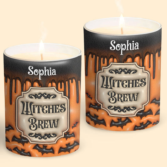 Witches Brew - Personalized Witch Candle With Wooden Lid