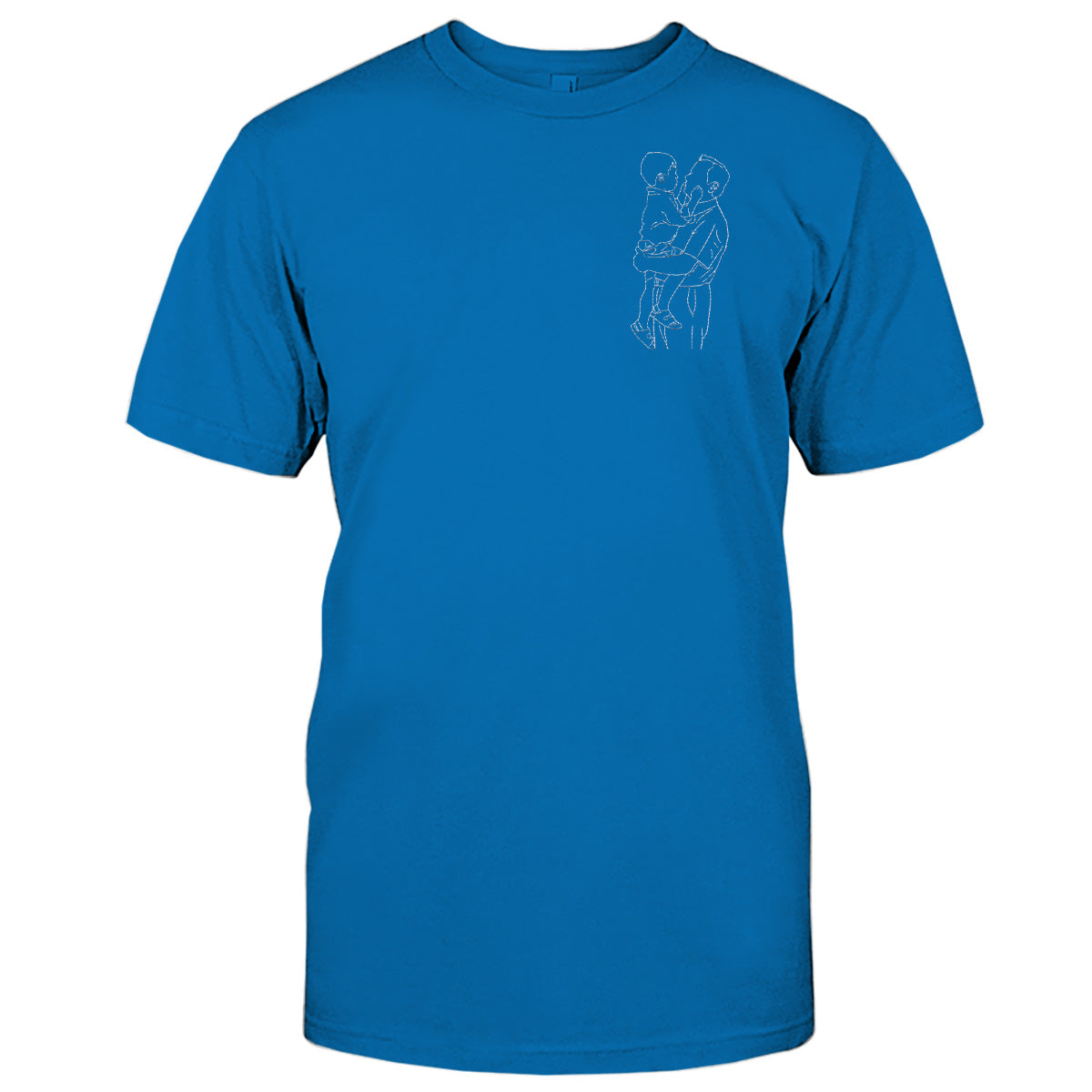 Individuelle Strichzeichnung – Personalisiertes, besticktes Opa-T-Shirt