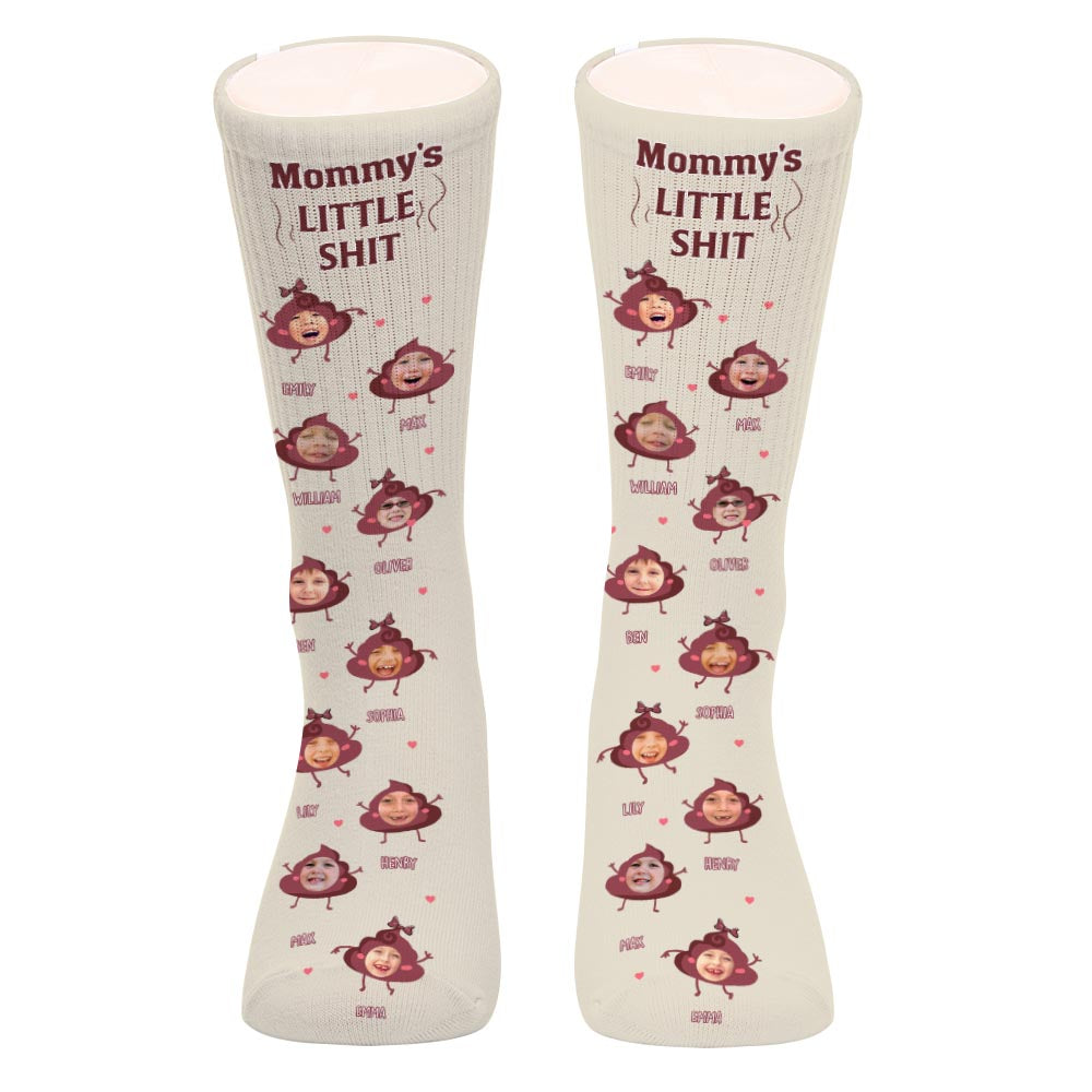 Daddy Little Shits – Geschenk für Papa, Oma, Opa, Mama, Onkel, Tante, Bruder, Schwester – Personalisierte Socken