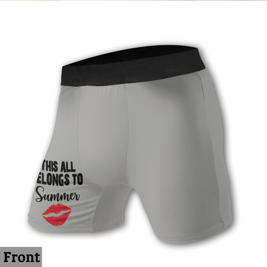 These Sweet Cheeks Belong To Me - Personalized Couple Men's Boxer Briefs