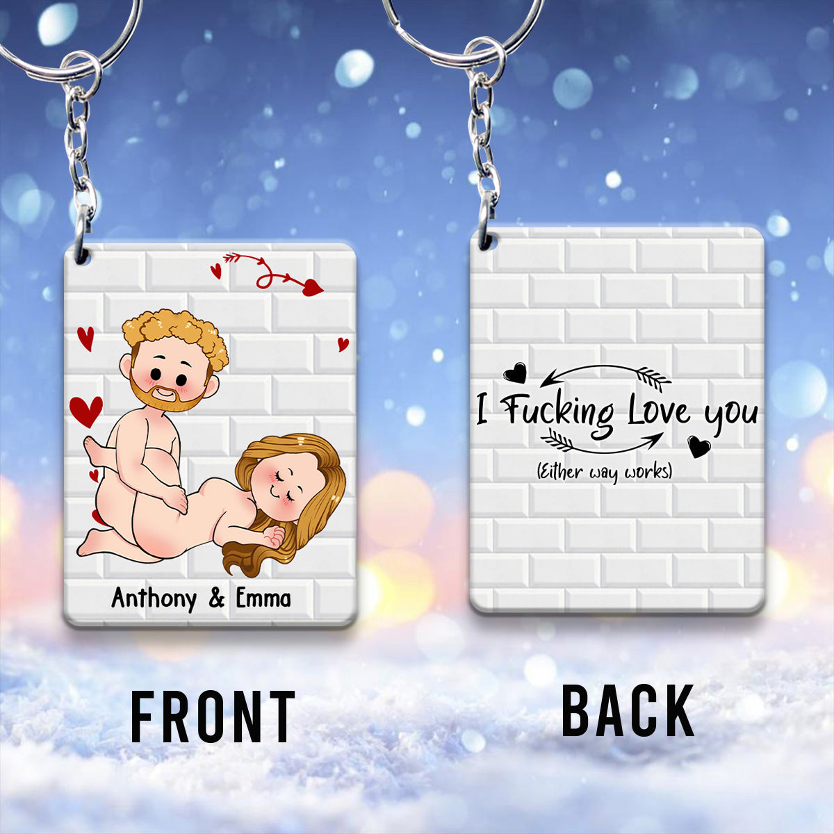 Ich wünsche dir nur, dass du glücklich bist – Geschenk für Paare (Ehemann, Ehefrau, Freund, Freundin) – Personalisierter Schlüsselanhänger