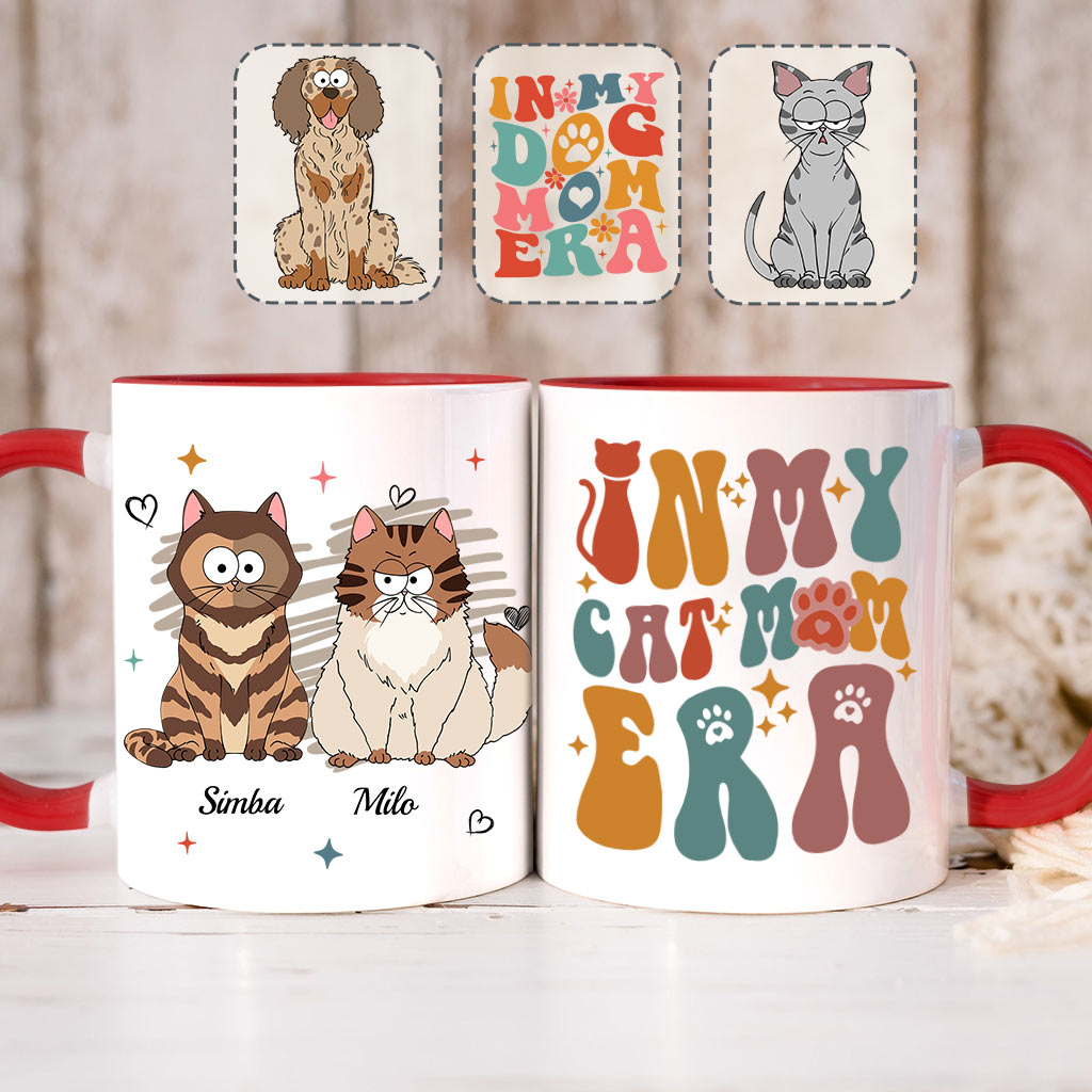 In meiner Hunde-/Katzenmama-Ära – Personalisierte Tasse mit Katzenmotiv