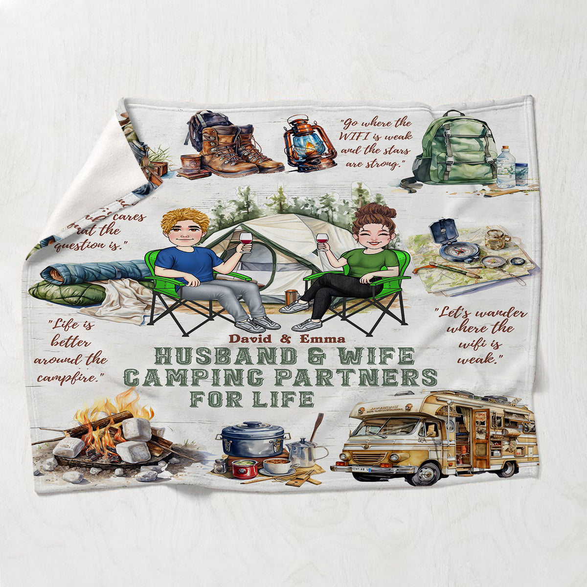 Camping Life – Personalisierte Campingdecke