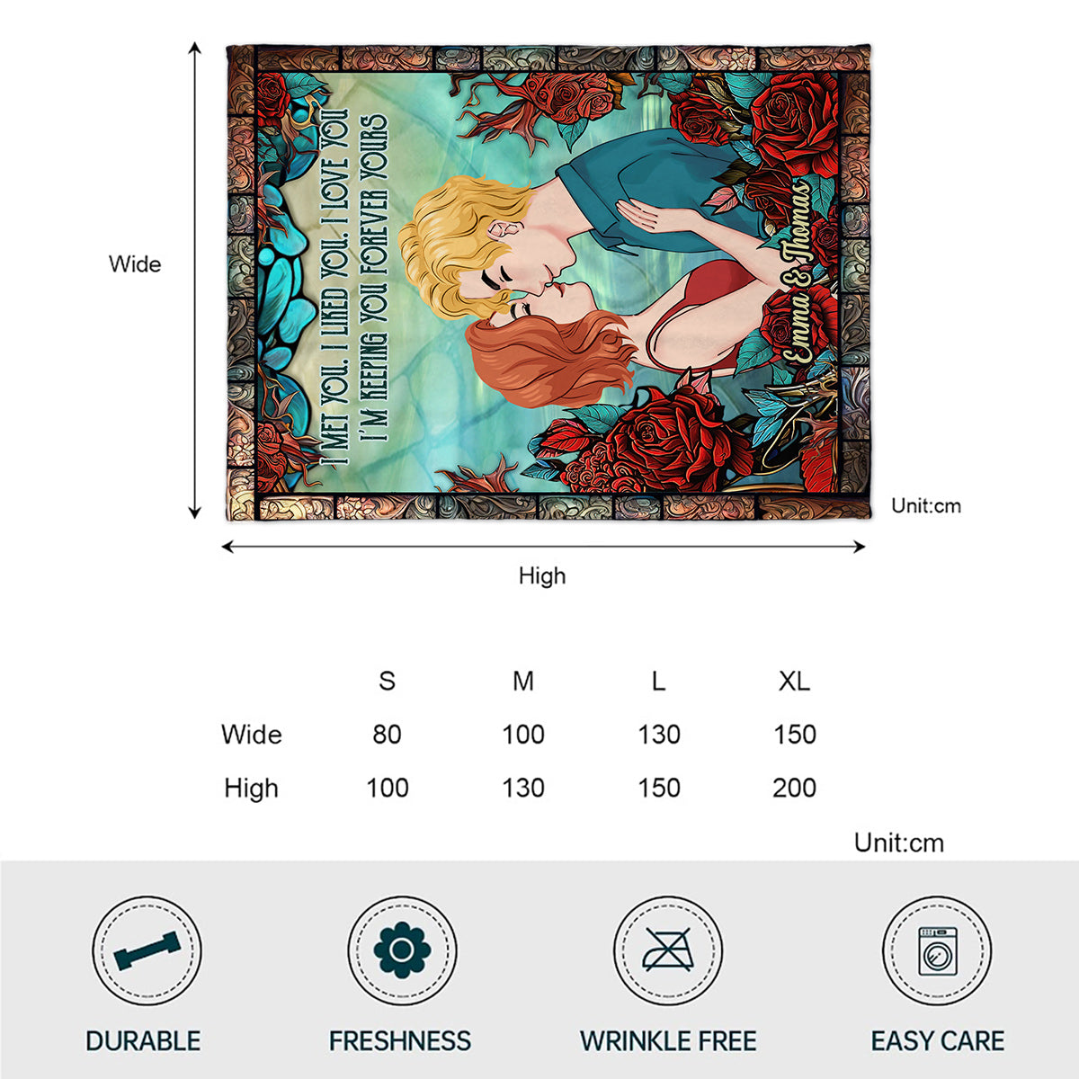 I Met You. I Liked You. I Love You. I'm Keeping You. Forever Yours - gift for husband, wife, boyfriend, girlfriend - Personalized Blanket