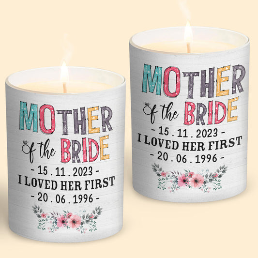 Mutter der Braut – Personalisierte Mutterkerze mit Holzdeckel