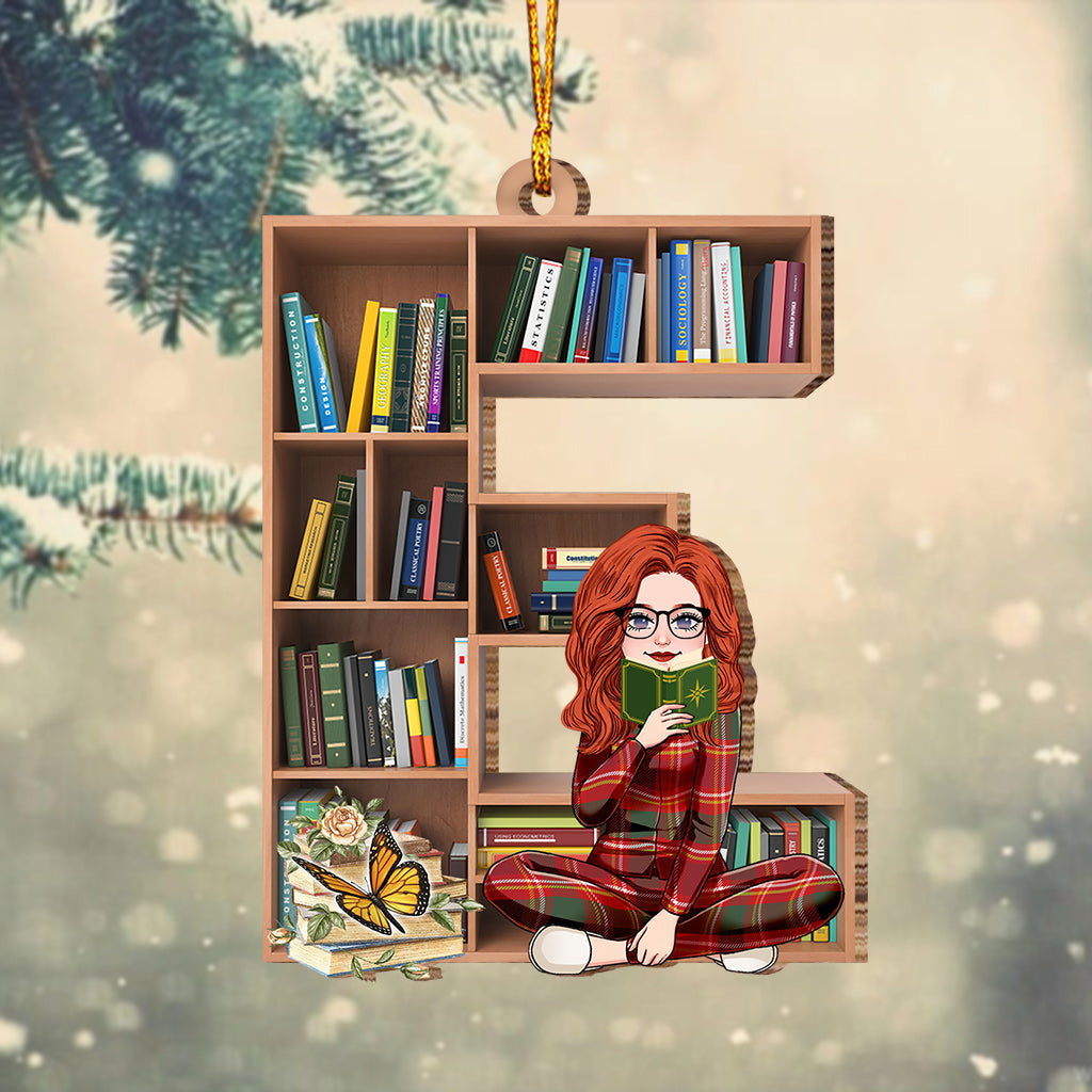 Bücherregal-Ornament mit Alphabet und Zahlen – personalisierter Buch-Ornament