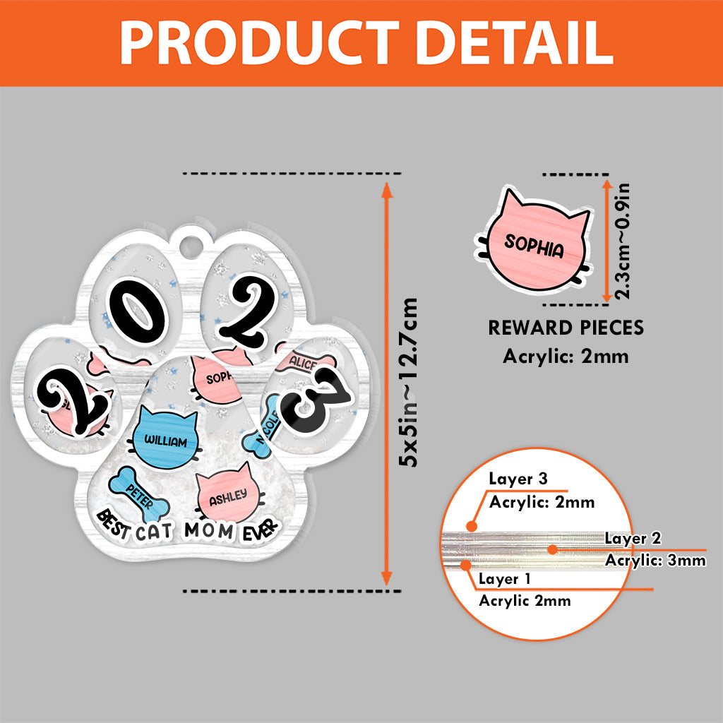 Die beste Hundemama / Katzenmama / Hundepapa / Katzenpapa aller Zeiten – Geschenk für Hunde- und Katzenliebhaber – Personalisierter 3-lagiger Schüttelanhänger