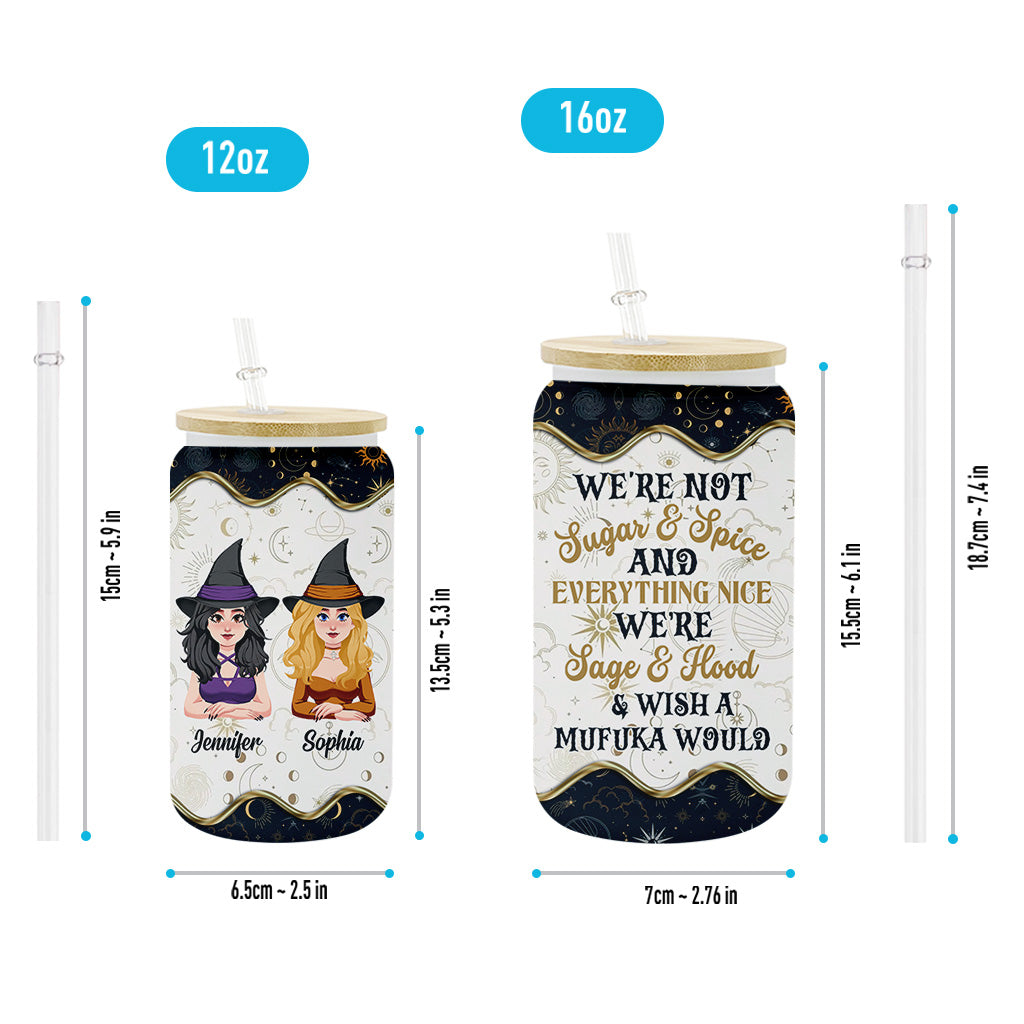 We're Not Sugar And Spice - Personalized Witch Can Glass