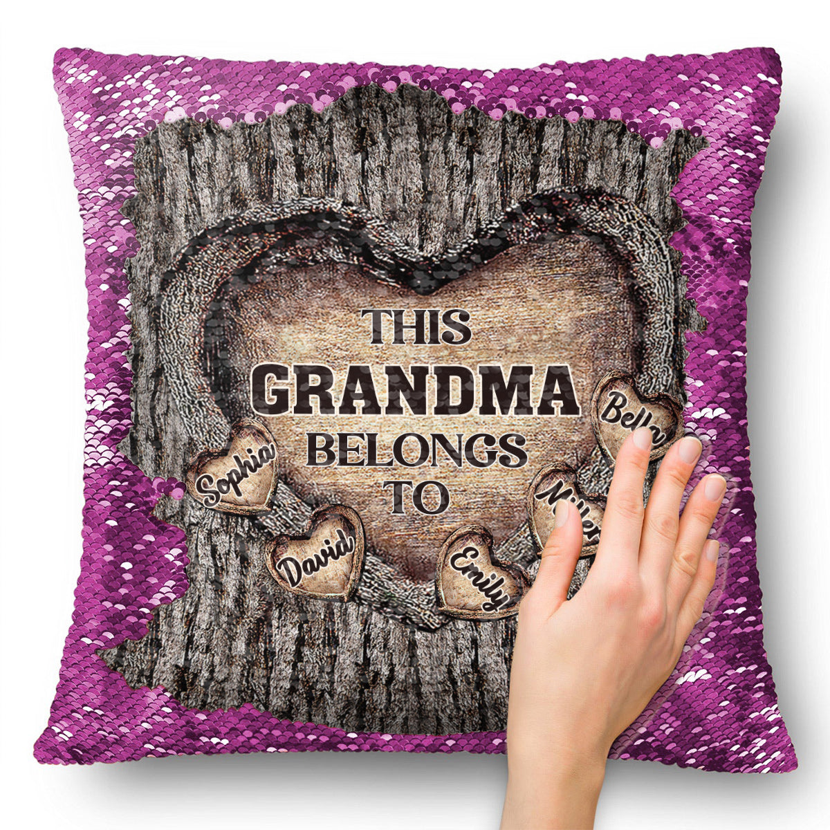 Dieses Geschenk für Oma - Personalisierter Pailletten-Kissenbezug