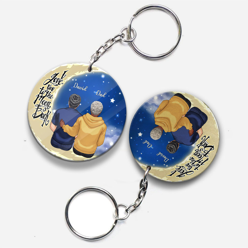Bis zum Mond und zurück – Geschenk für Oma, Mama, Papa, Opa – Personalisierter Schlüsselanhänger