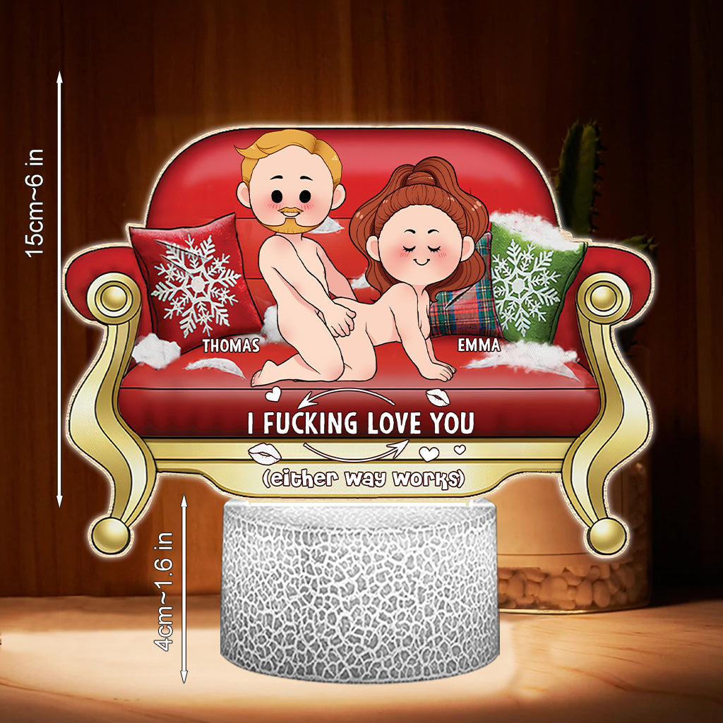 Ich liebe dich – Personalisierte, paarförmige Leuchte mit Plakette