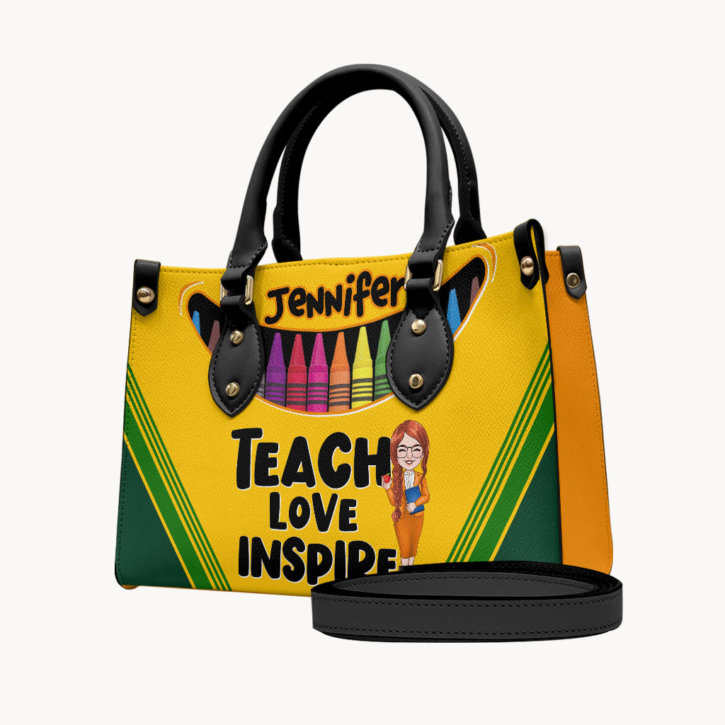 Positive Affirmationen Schmetterling - Personalisierte Schmetterlings-Lederhandtasche