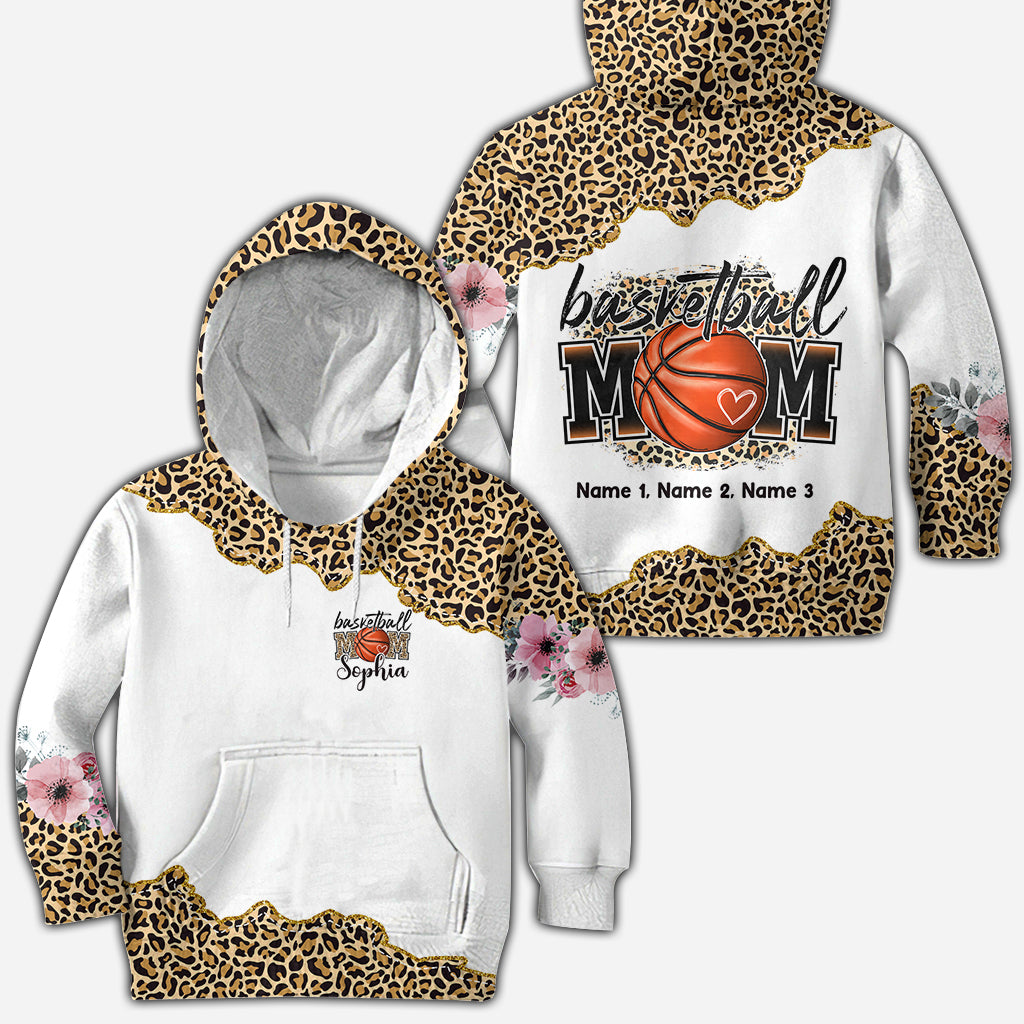Basketball Mom Leopard - Personalized Basketball All Over Shirt