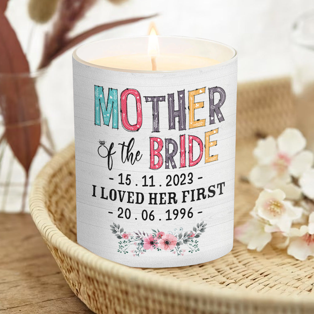 Mother Of The Bride - Personalized Mother Candle With Wooden Lid