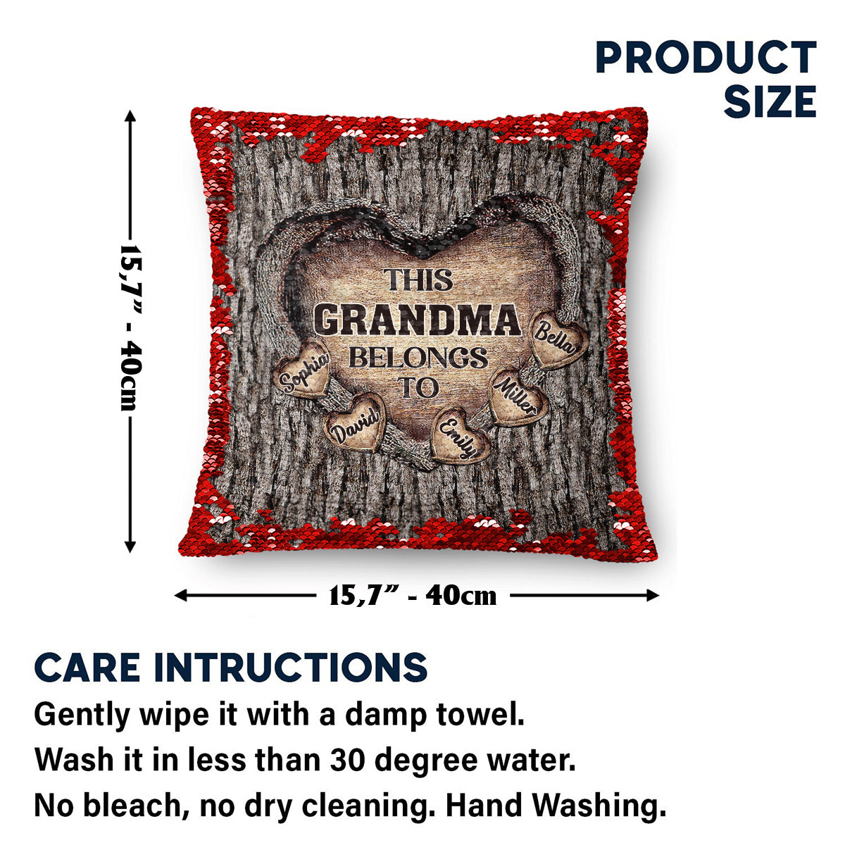 Dieses Geschenk für Oma - Personalisierter Pailletten-Kissenbezug