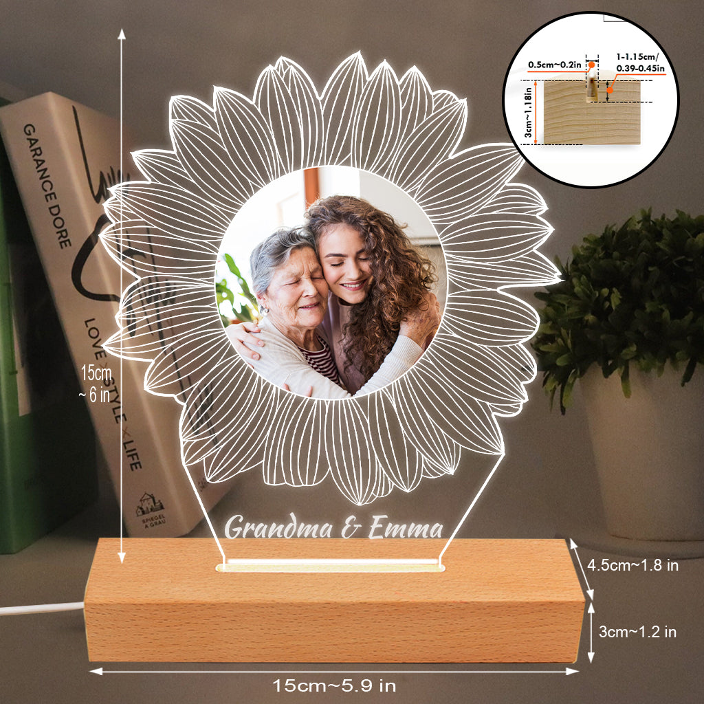 Du bist mein Sonnenschein – Geschenk für Mama, Oma, Schwester, Tochter, Sohn, Bruder, Opa, Papa, Ehefrau, Ehemann, Freund/Freundin – Personalisierte, geformte Leuchtplatte