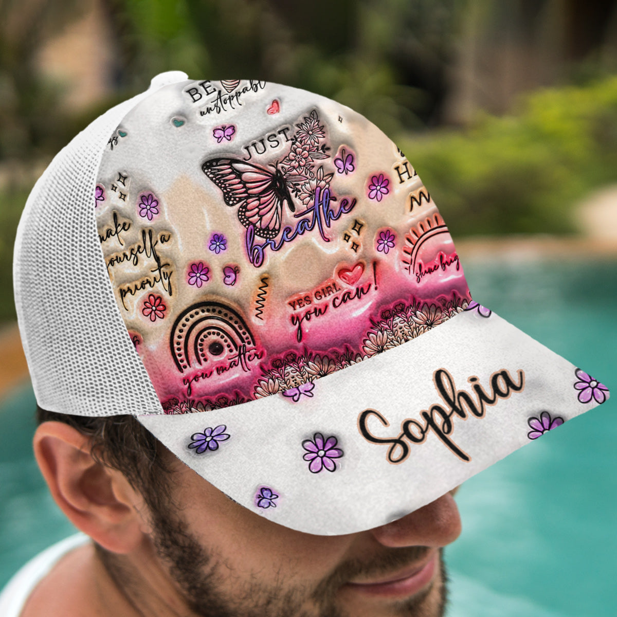 Positive Affirmationen Schmetterling - Personalisierte Schmetterlings-Truckerkappe