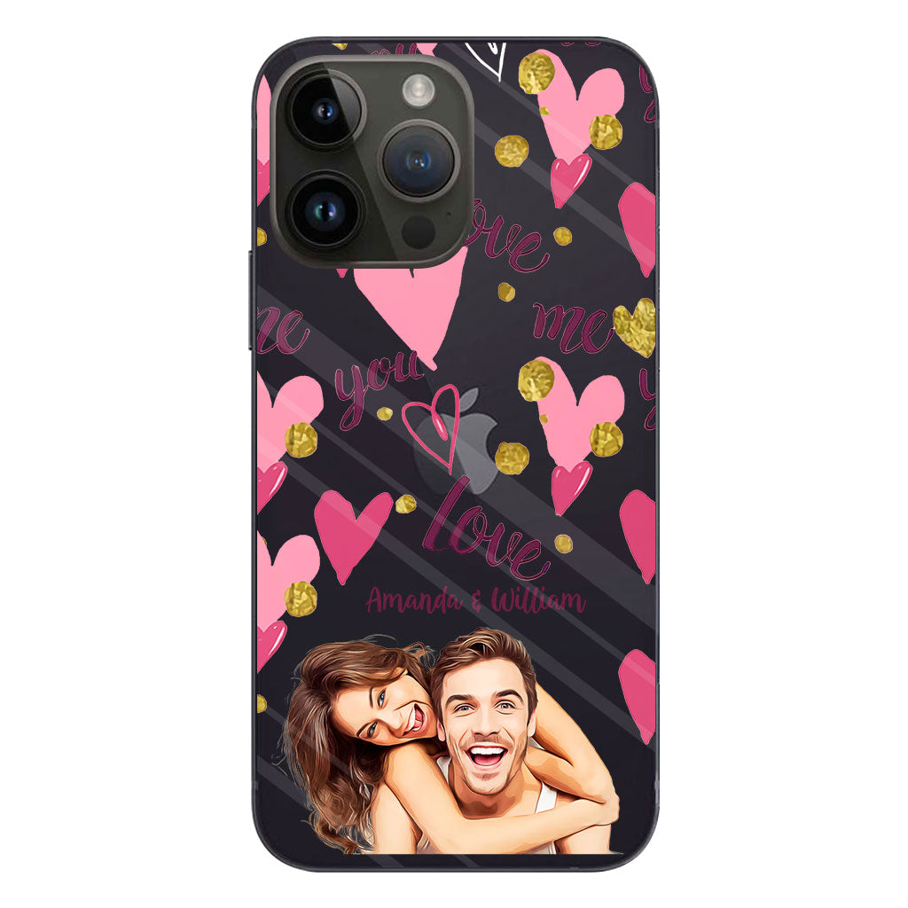 Ich gehöre dir – Personalisierte transparente Handyhülle für Paare