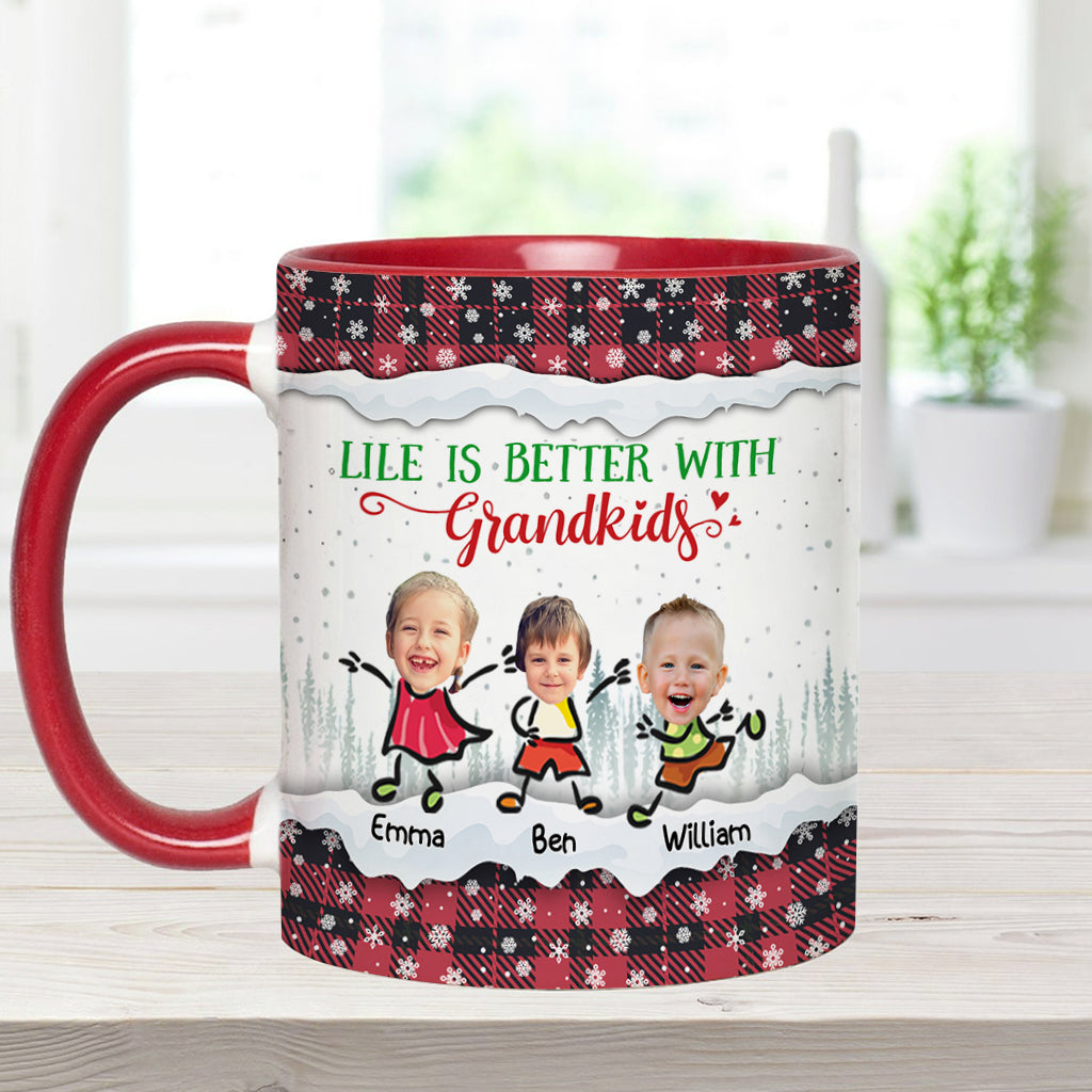 Life Is Better With Grandkids - Personalized Grandma Accent Mug