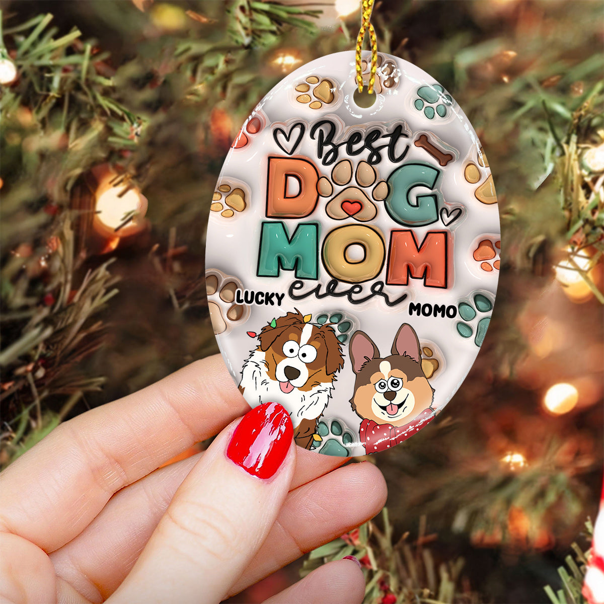 Die beste Hundemama / Katzenmama / Hundepapa / Katzenpapa aller Zeiten – Geschenk für Hunde- und Katzenliebhaber – Personalisierte ovale Keramikfigur