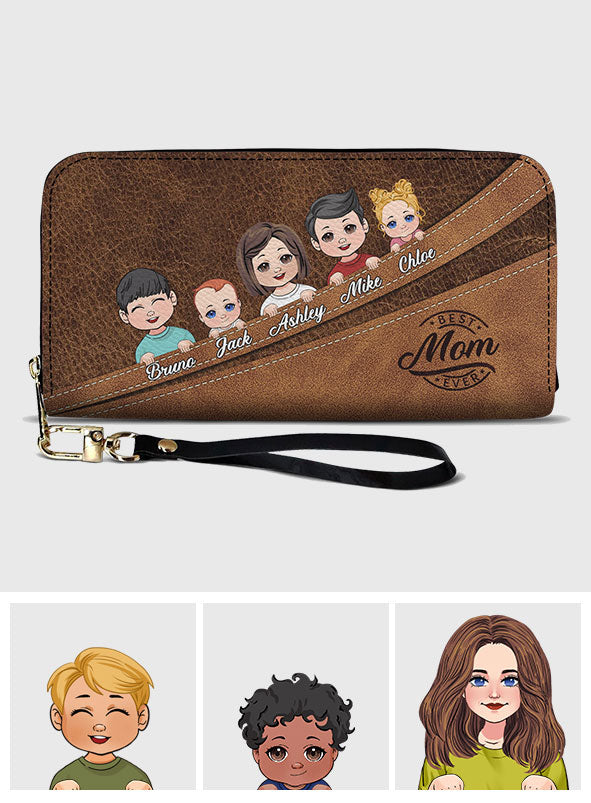 Best Mom/ Grandma/ ... Ever - Personalized Mother Leather Long Wallet