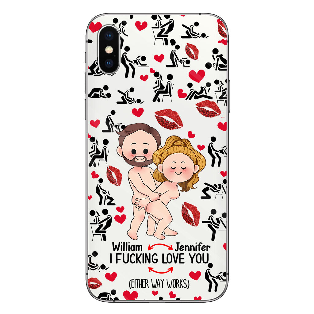 Ich liebe dich – Geschenk für Ehemann, Ehefrau, Freund, Freundin – Personalisierte transparente Handyhülle