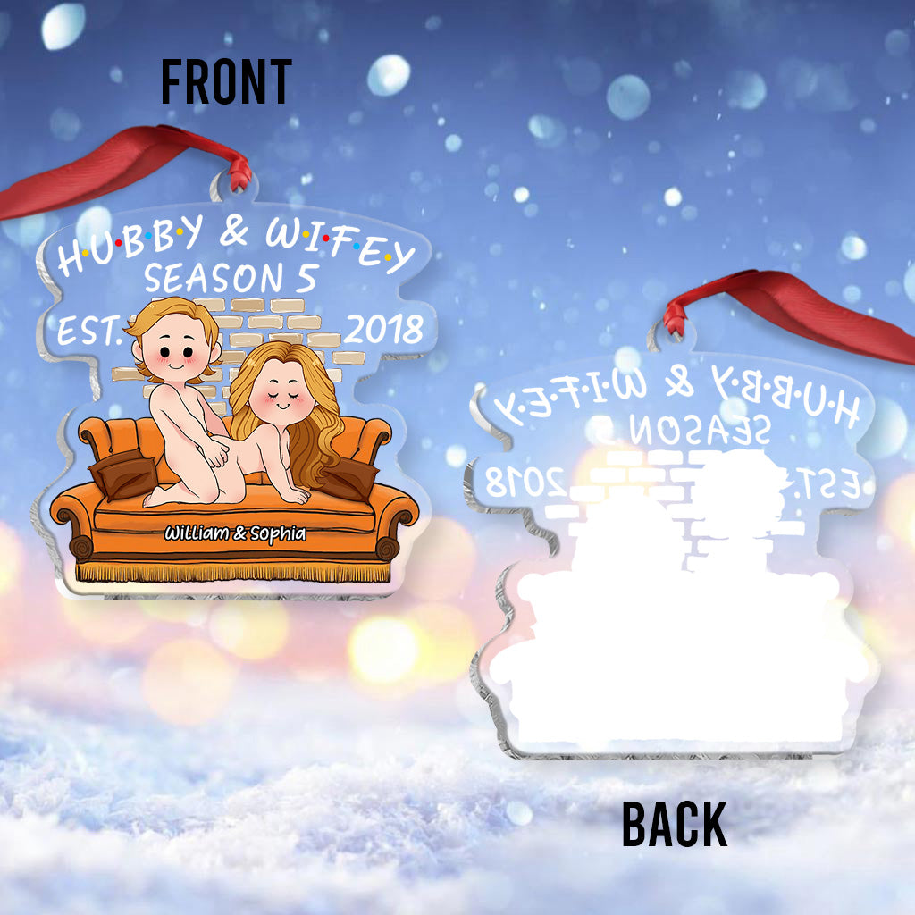 Hubby & Wifey Season - Personalized Husband And Wife Transparent Ornament