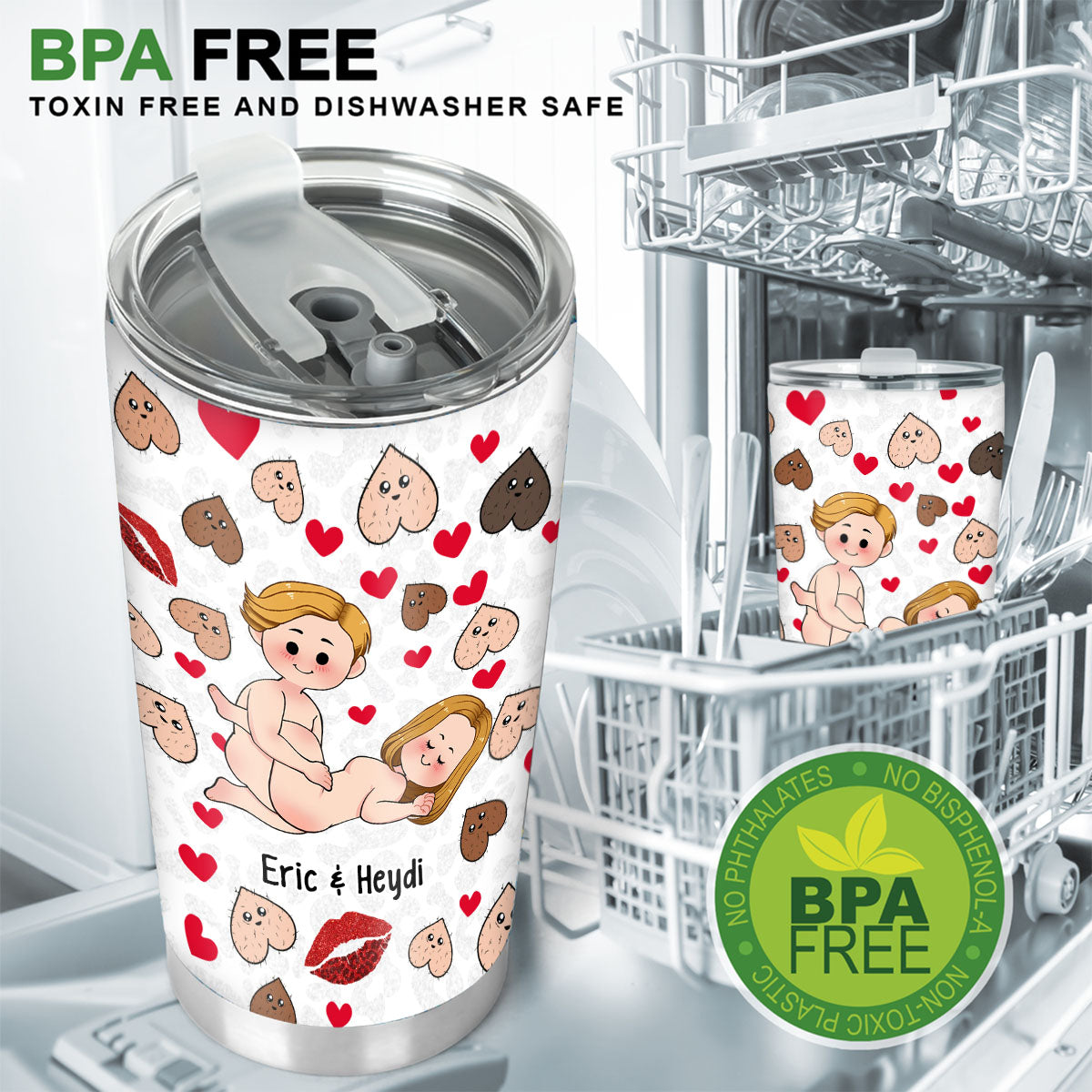 Ich bin verrückt nach dir – personalisierter Pärchenbecher