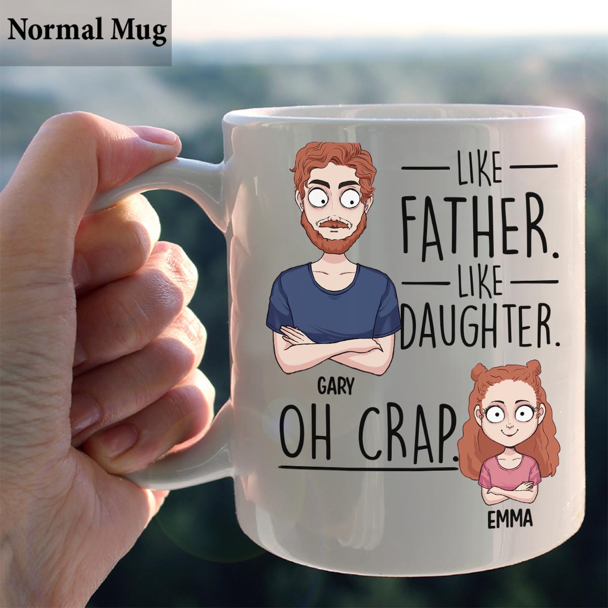 Wie der Vater, so die Tochter, so der Sohn – Geschenk für Papa, Mama, Sohn, Tochter – Personalisierte Tasse