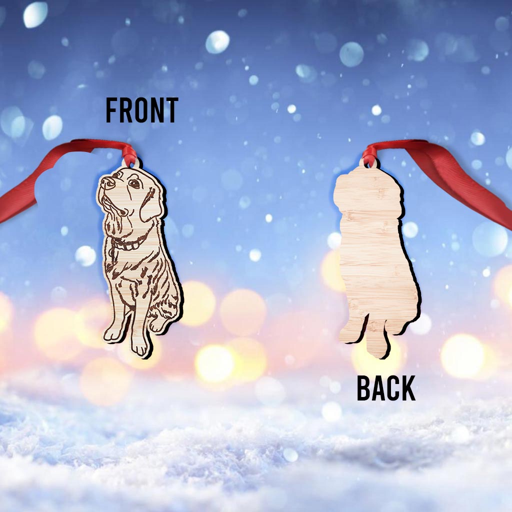 Dog Line Drawing - Personalized Dog Ornament