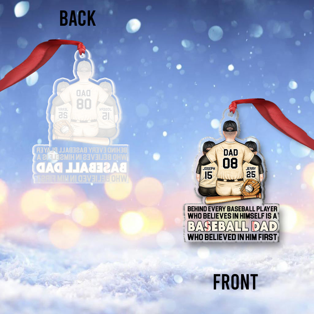 Hinter jedem Baseballspieler – Personalisierter transparenter Baseball-Anhänger