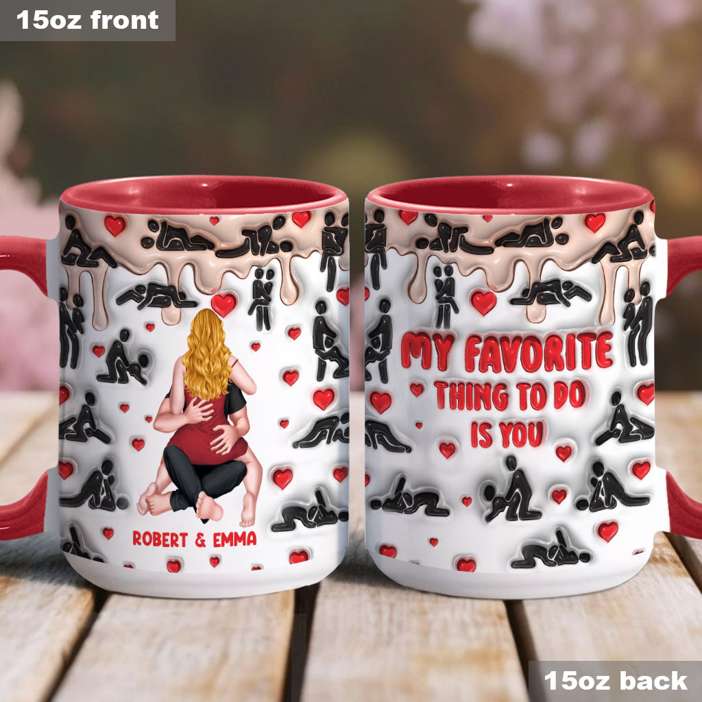 Meine Lieblingsbeschäftigung ist mit dir - Personalisierte Tasse für Paare