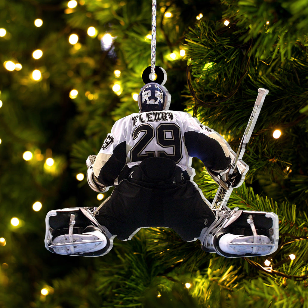Foto-Ornament – ​​Hockey-Geschenk für den Sohn – Personalisierter Ornament