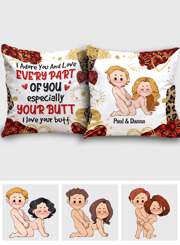 Ich verehre dich und liebe jeden Teil von dir – personalisiertes Pärchenkissen