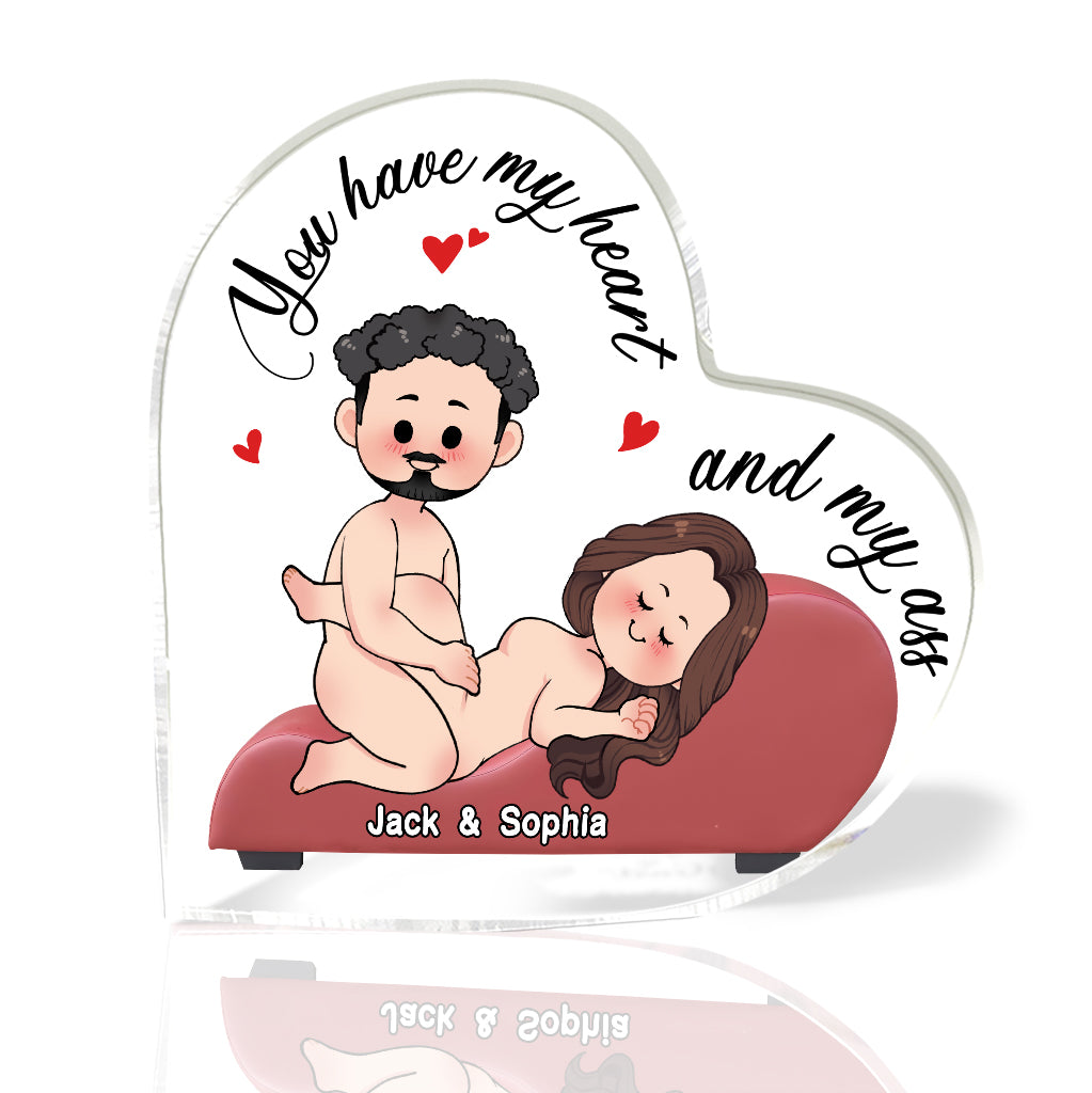 Danke für all die Orgasmen – Personalisierte Acrylplakette für Paare in individueller Form