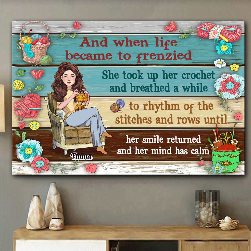 Häkel-Liebe – Häkelgeschenk für Mama, Freundin, Ehefrau, Oma – Personalisierte Leinwand und Poster