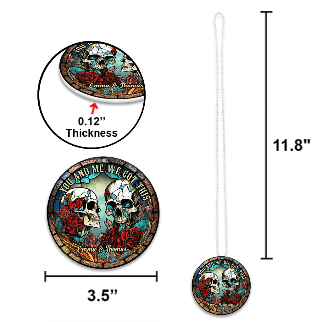 Totenkopf-Pärchen – Personalisierter Totenkopf-Autoanhänger