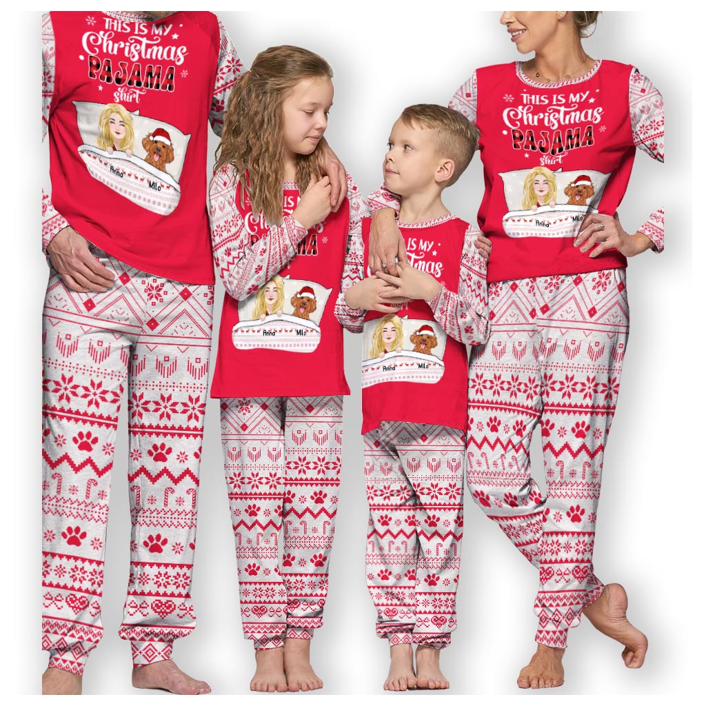 Das ist mein Weihnachtspyjama-Shirt – personalisiertes Hundepyjama-Set