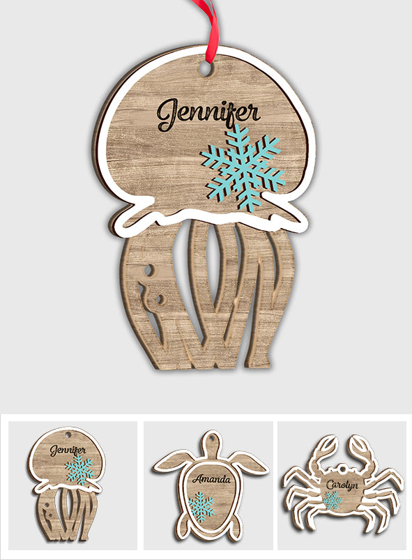 Love The Sea - Personalized Sea Lover 2 Layered Piece Ornament