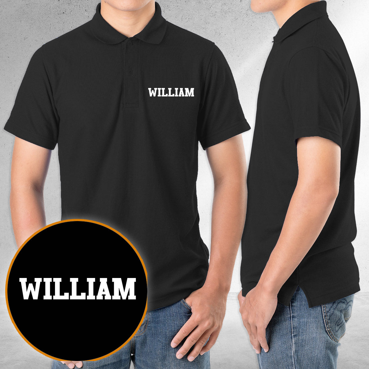 Personalisiertes Poloshirt mit Geschwisterstickerei – Individueller Name