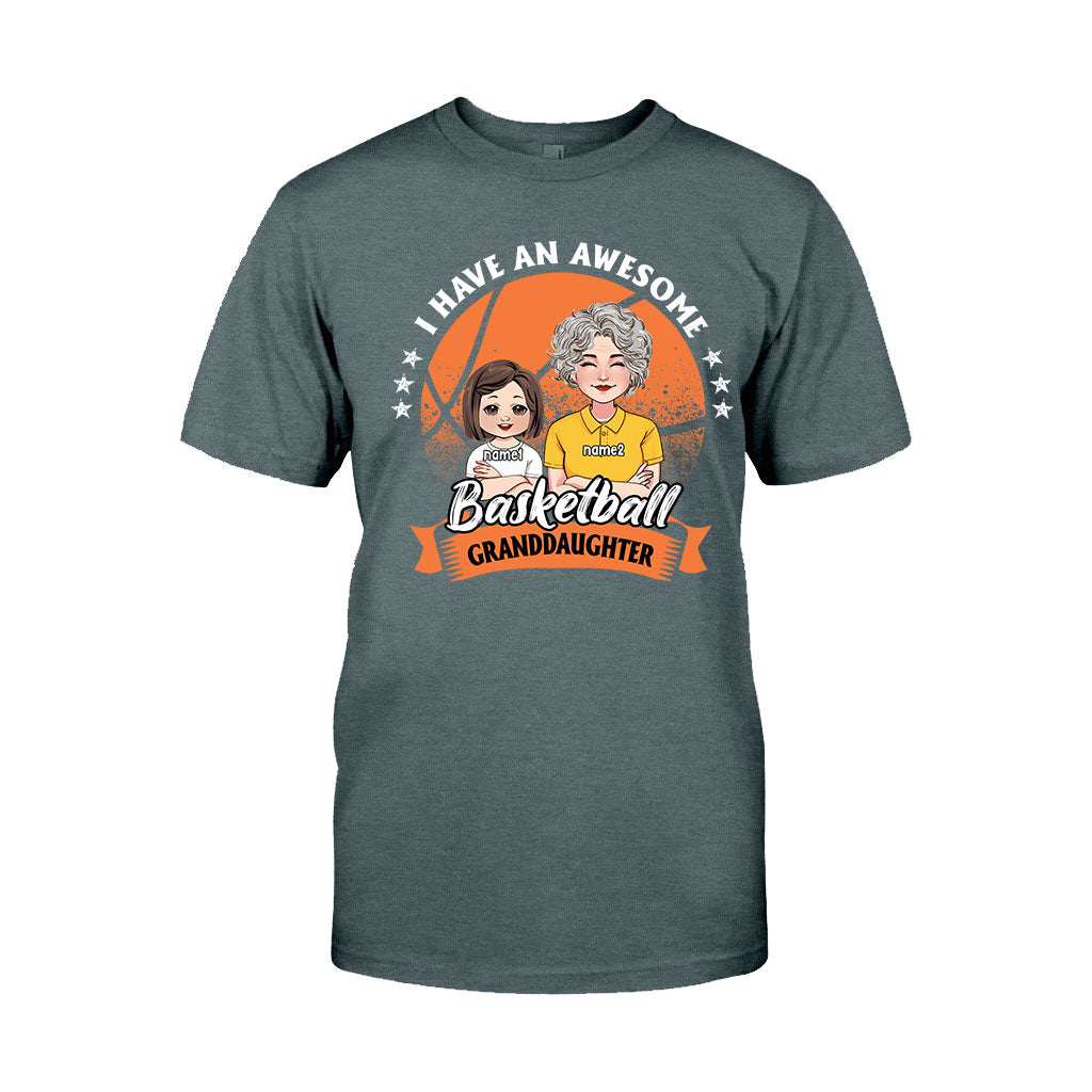 Awesome Basketball Granddaughter - Personalized Basketball T-shirt And Hoodie