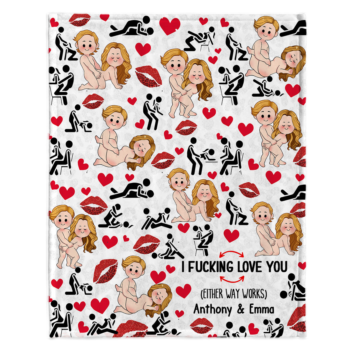 Ich liebe dich – Personalisierte Pärchendecke