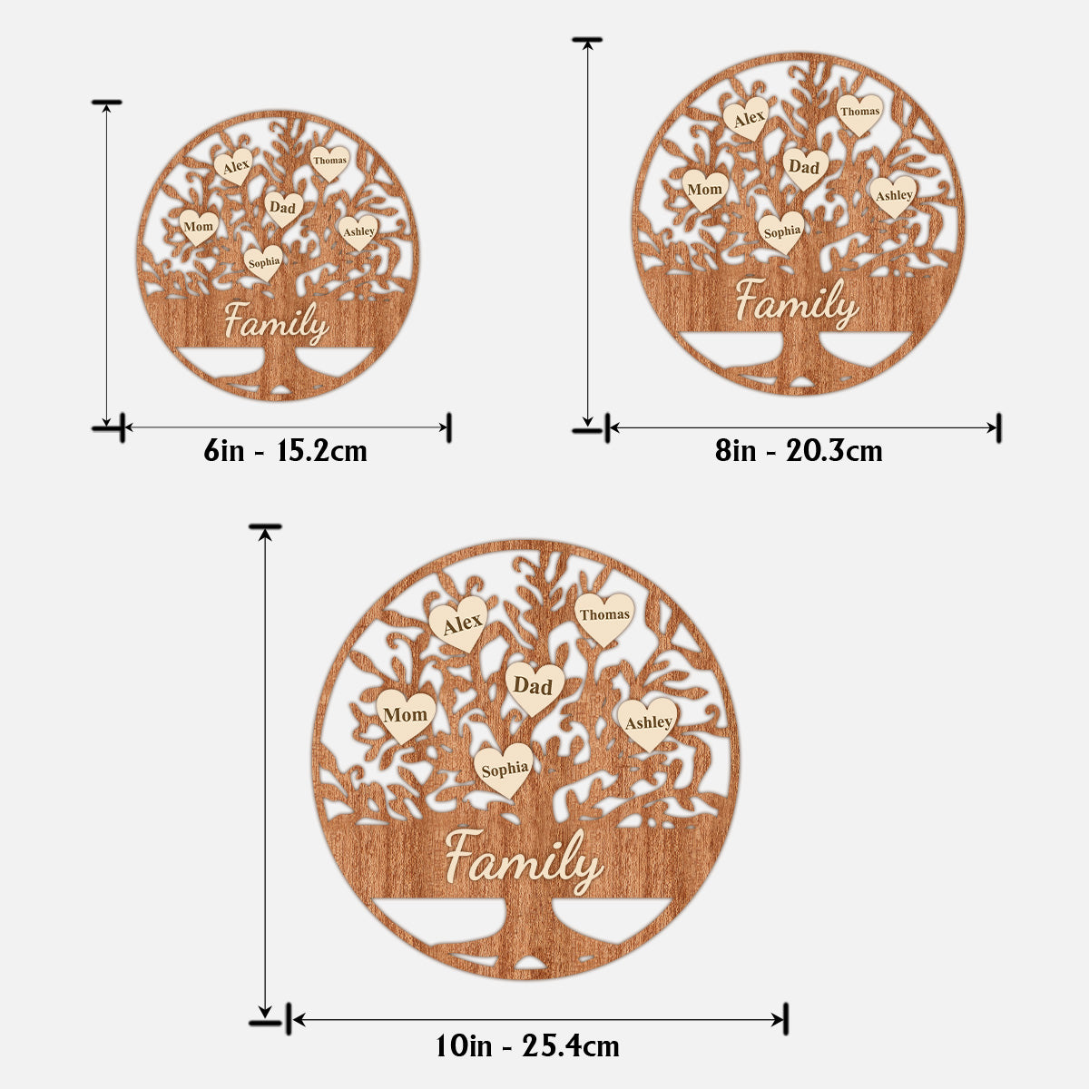 Familie ist für immer – Personalisiertes zweilagiges Holzschild „Familie“ / Holzplakette