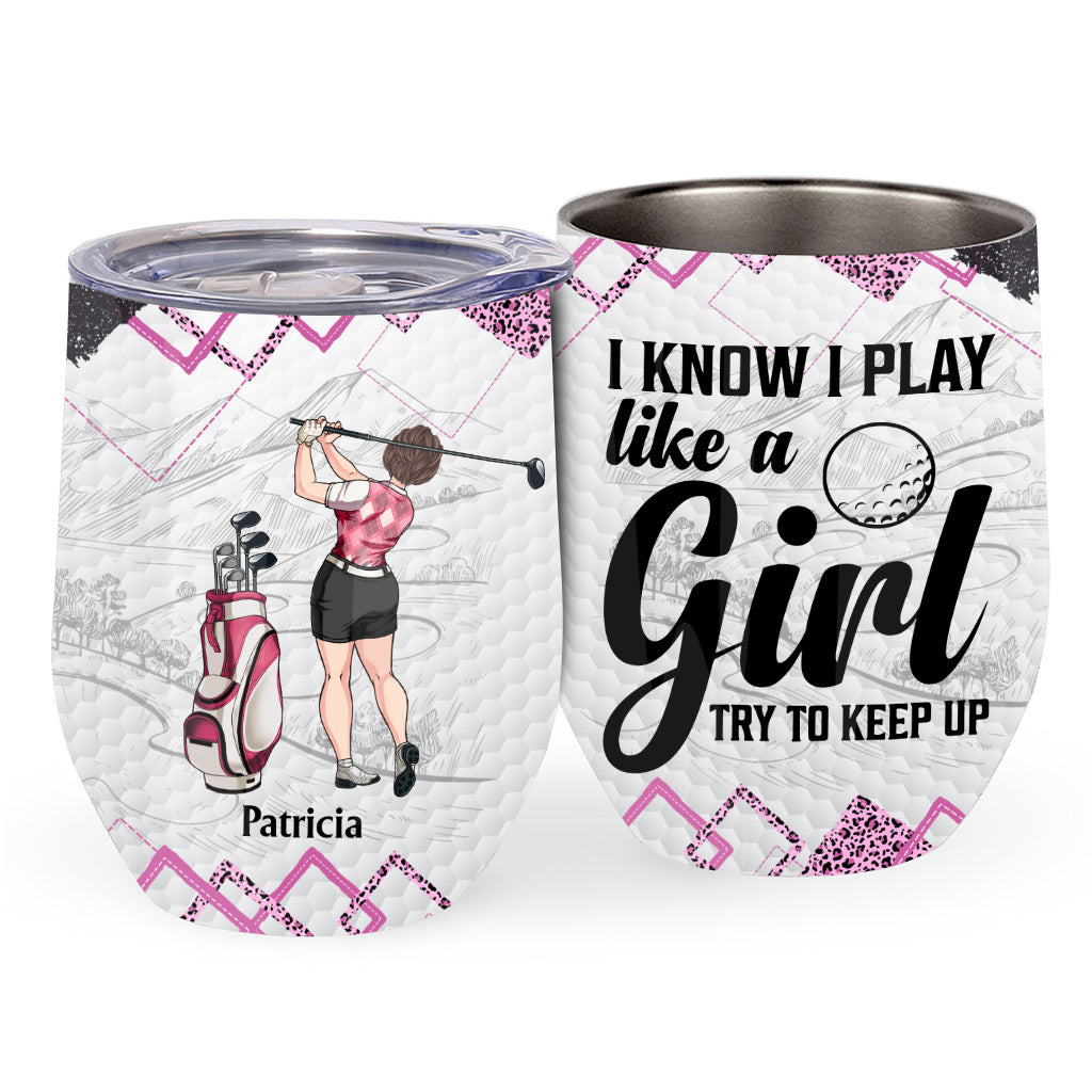 Golf Instruction - Golf gift for her, girlfriend, wife, daughter - Personalized Wine Tumbler