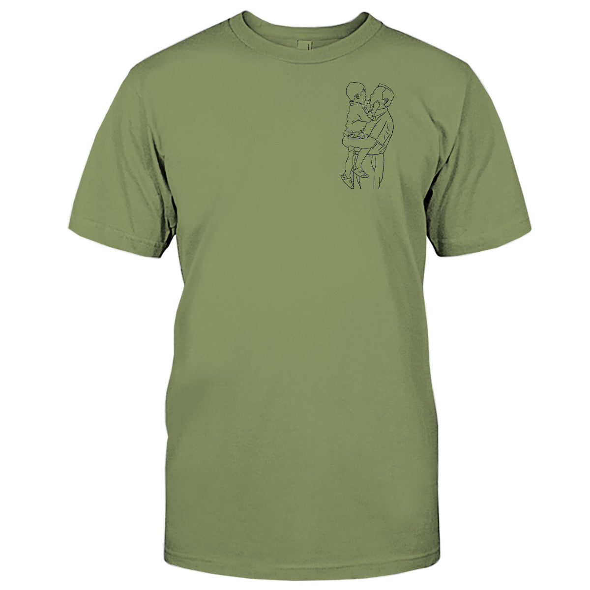 Individuelle Strichzeichnung – Personalisiertes, besticktes Opa-T-Shirt